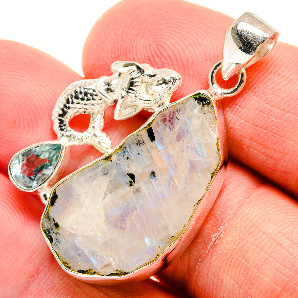 Rainbow Moonstone Pendants handcrafted by Ana Silver Co - PD22885