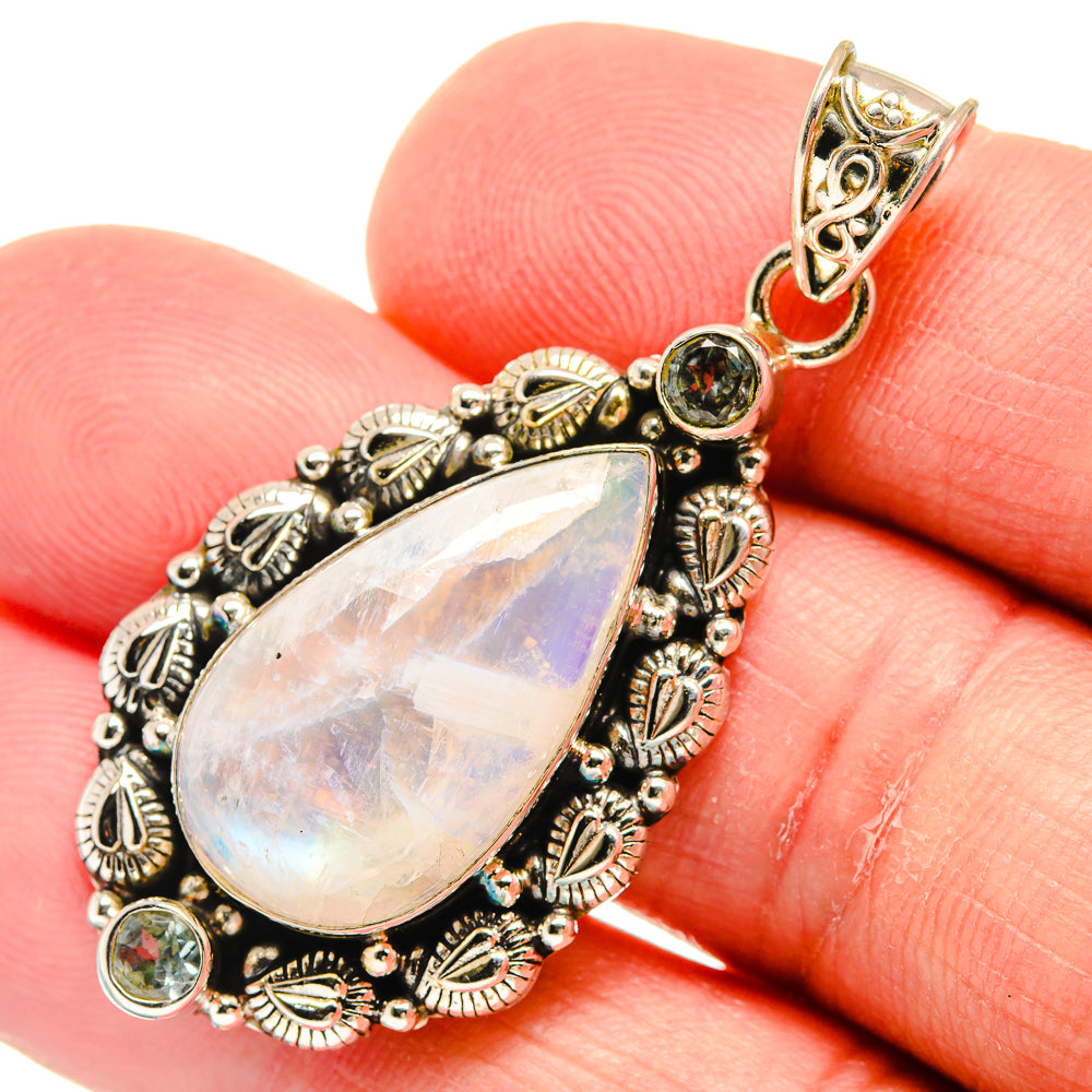 Rainbow Moonstone Pendants handcrafted by Ana Silver Co - PD22886