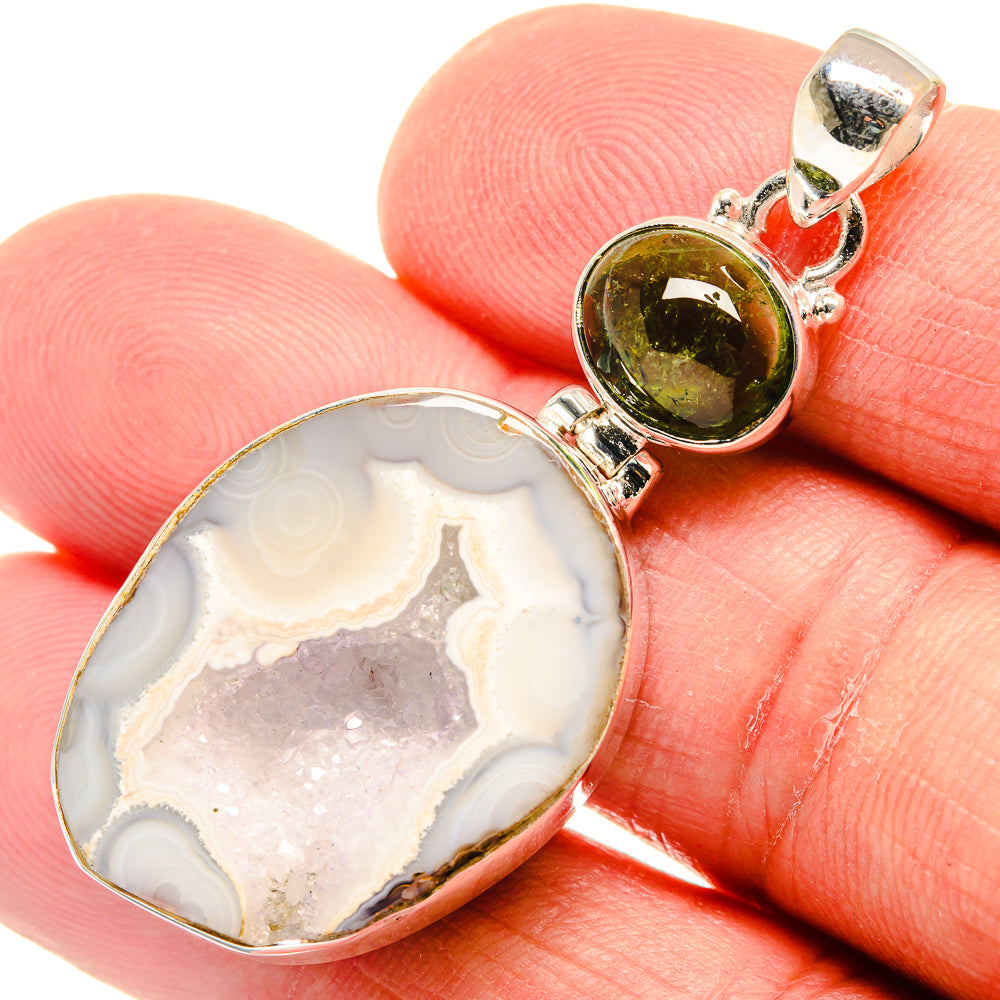 White Geode Slice Pendants handcrafted by Ana Silver Co - PD22890