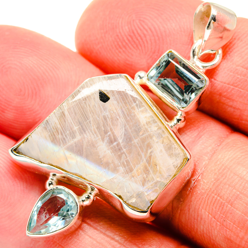 Rainbow Moonstone Pendants handcrafted by Ana Silver Co - PD22892