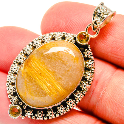 Rutilated Quartz Pendants handcrafted by Ana Silver Co - PD22907