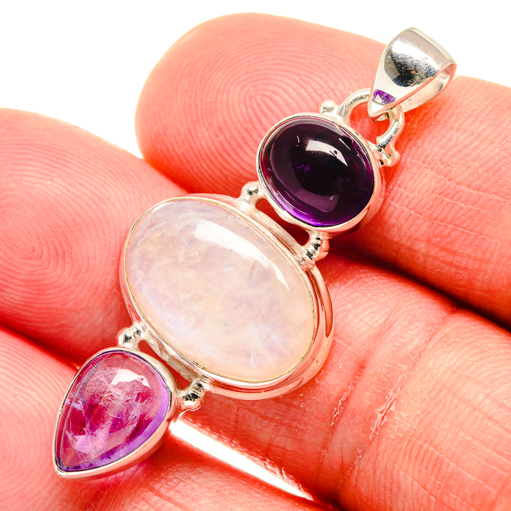 Rainbow Moonstone Pendants handcrafted by Ana Silver Co - PD22925