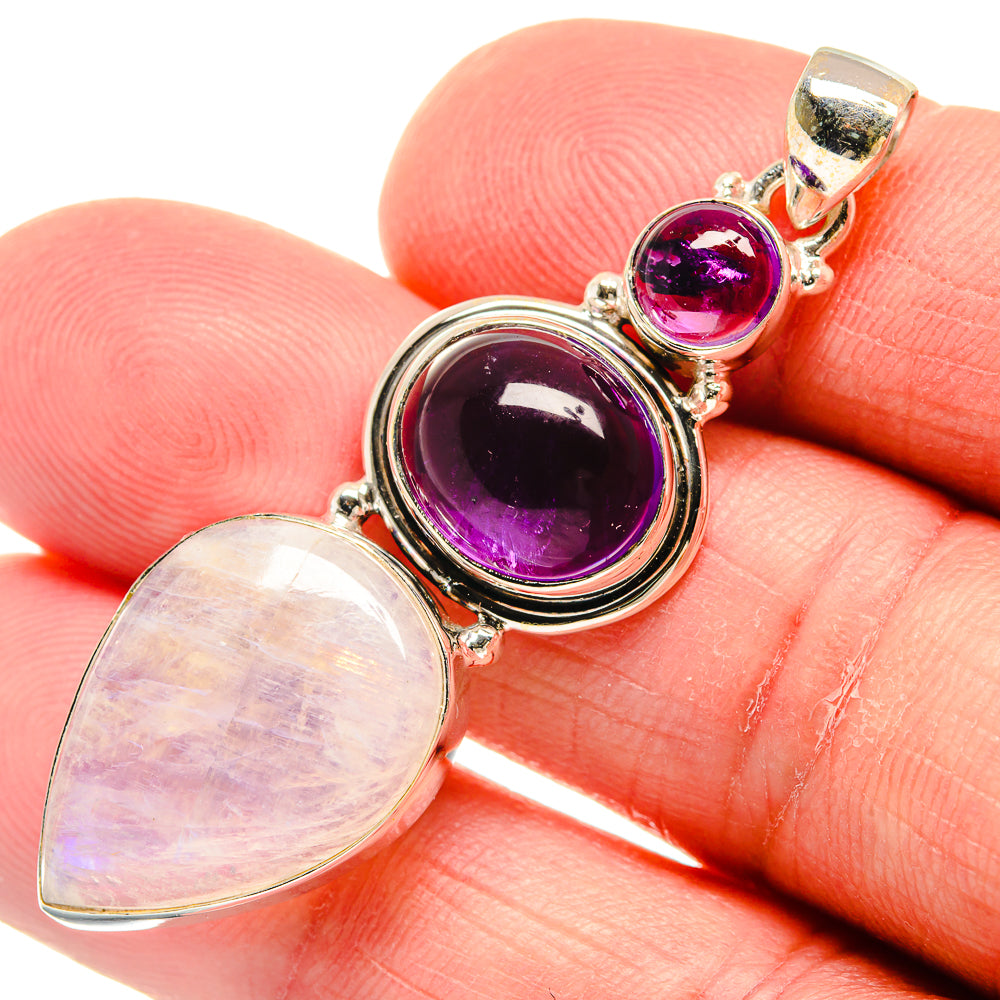 Rainbow Moonstone Pendants handcrafted by Ana Silver Co - PD22929