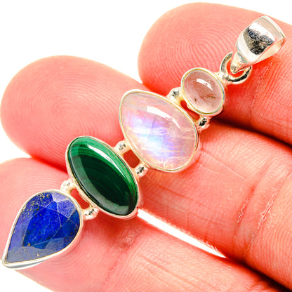 Rainbow Moonstone Pendants handcrafted by Ana Silver Co - PD22931