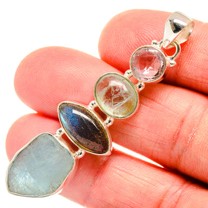Aquamarine Pendants handcrafted by Ana Silver Co - PD22932