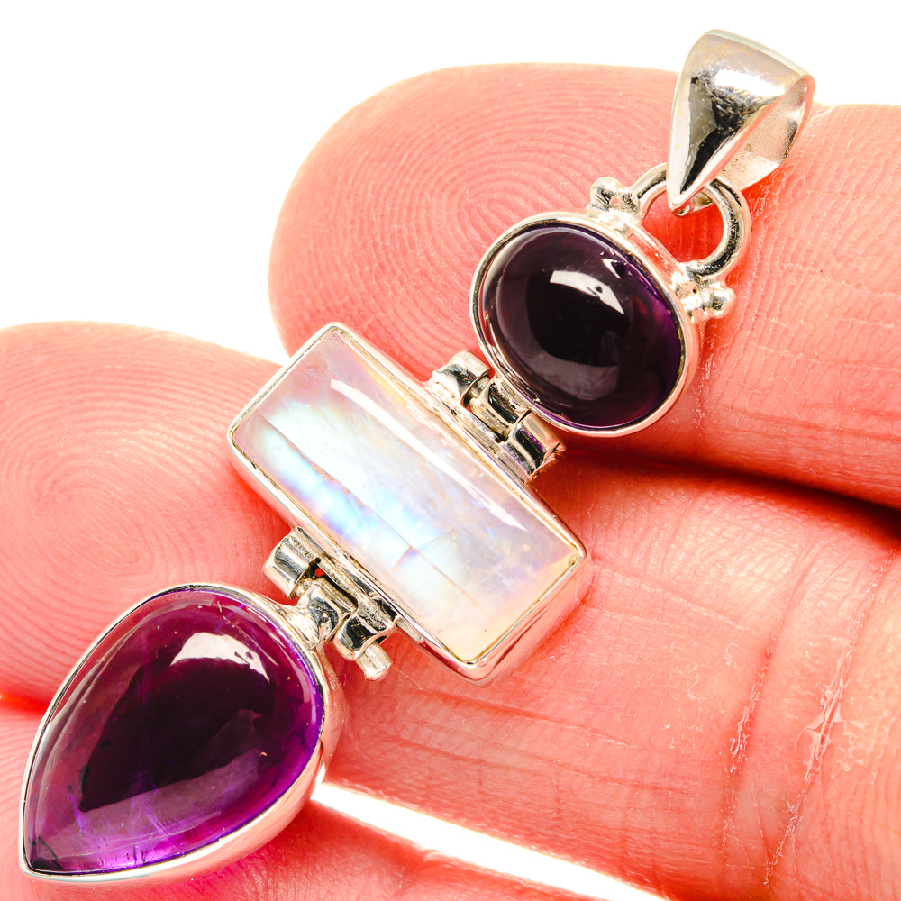 Rainbow Moonstone Pendants handcrafted by Ana Silver Co - PD22933
