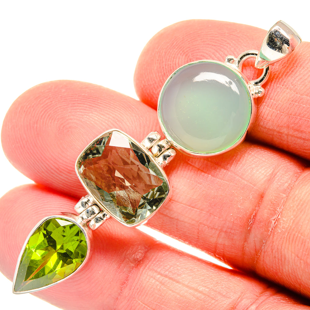 Aqua Chalcedony Pendants handcrafted by Ana Silver Co - PD22941