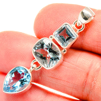 Blue Topaz Pendants handcrafted by Ana Silver Co - PD22942