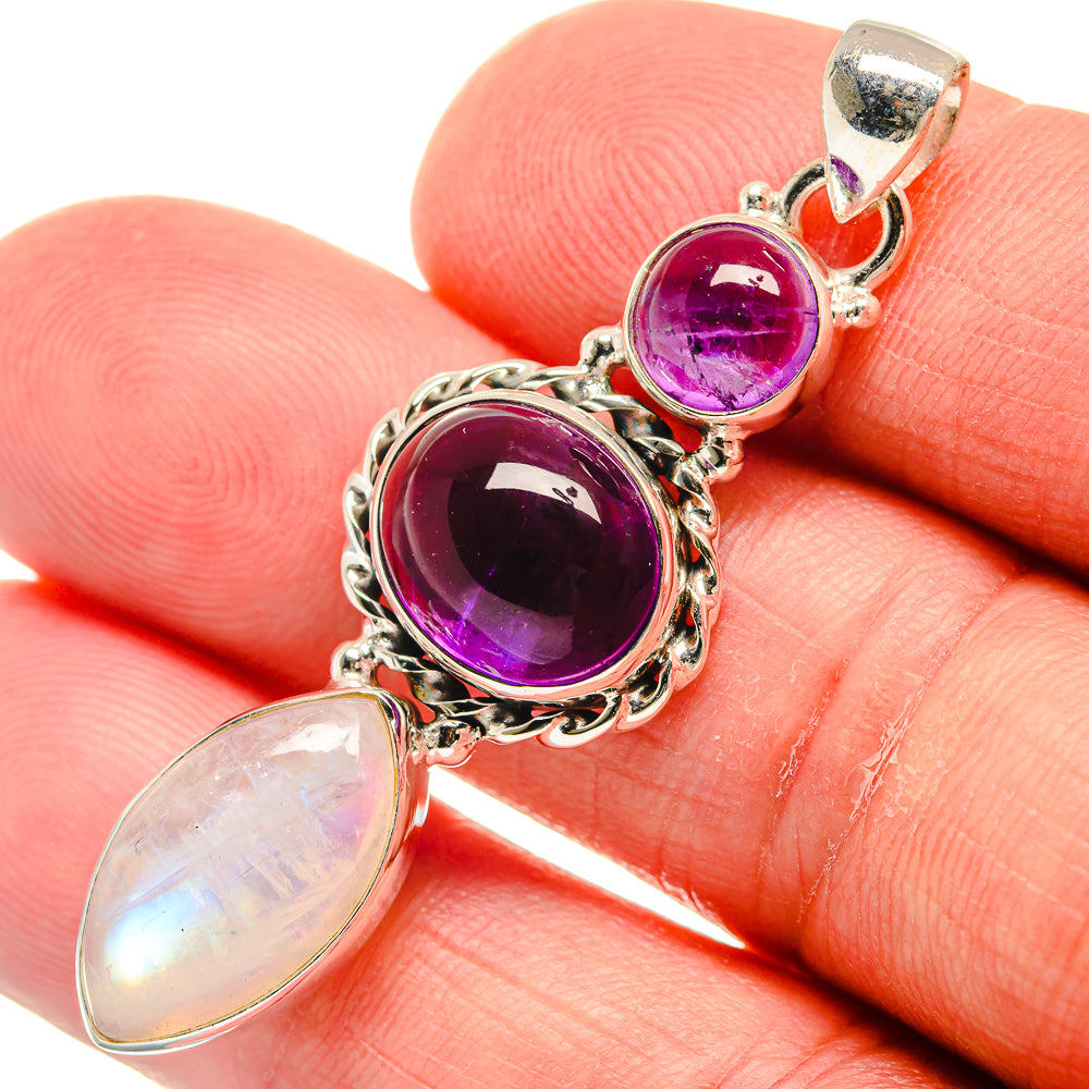 Rainbow Moonstone Pendants handcrafted by Ana Silver Co - PD22944