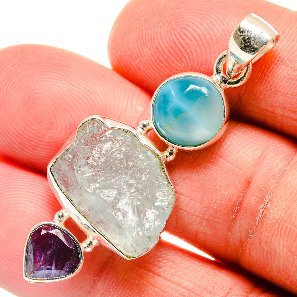 Aquamarine Pendants handcrafted by Ana Silver Co - PD22946