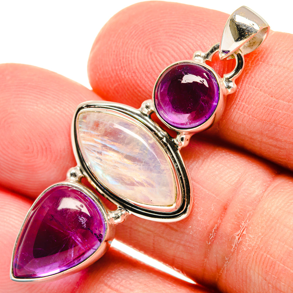 Rainbow Moonstone Pendants handcrafted by Ana Silver Co - PD22948