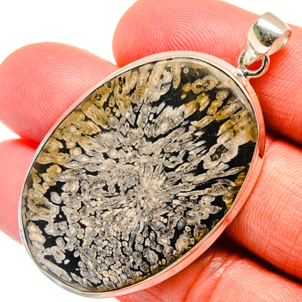 Chrysanthemum Stone Pendants handcrafted by Ana Silver Co - PD22956