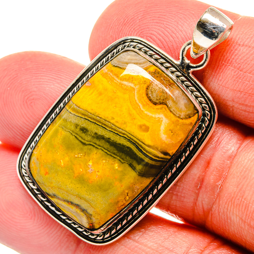 Bumble Bee Jasper Pendants handcrafted by Ana Silver Co - PD22977