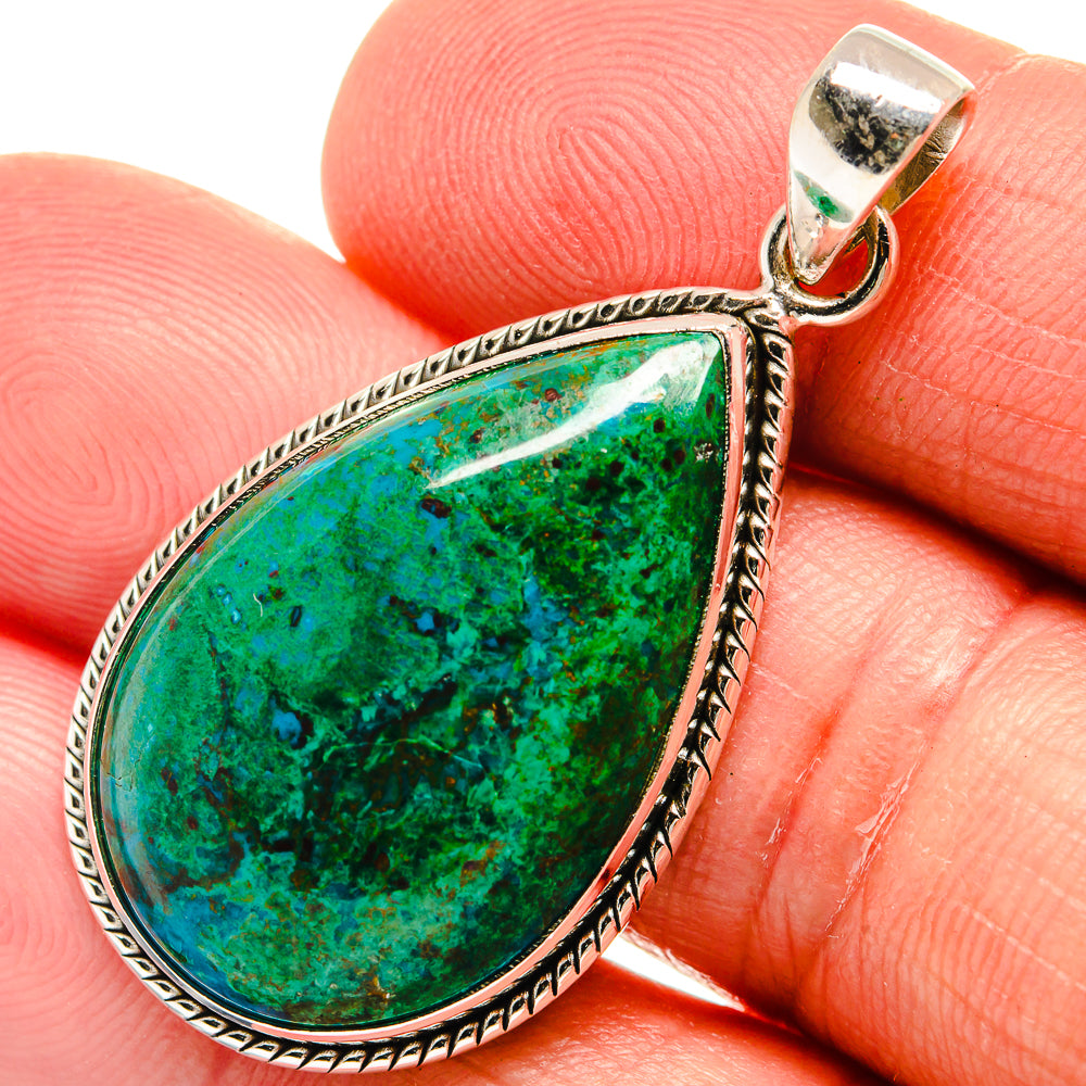 Chrysocolla In Malachite Pendants handcrafted by Ana Silver Co - PD22991
