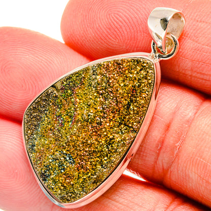 Spectro Pyrite Druzy Pendants handcrafted by Ana Silver Co - PD22999