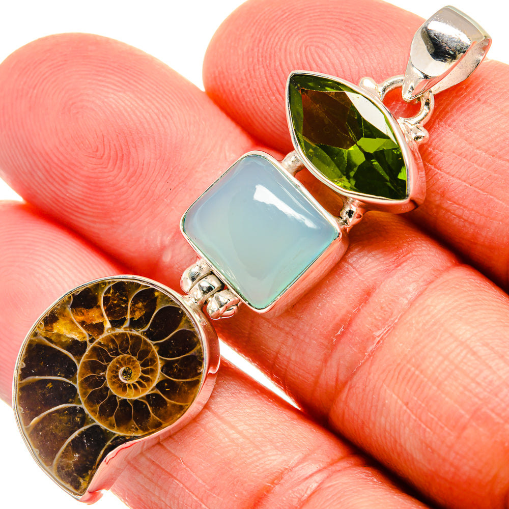 Ammonite Fossil Pendants handcrafted by Ana Silver Co - PD23010