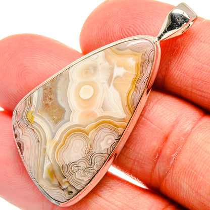 Laguna Lace Agate Pendants handcrafted by Ana Silver Co - PD23017