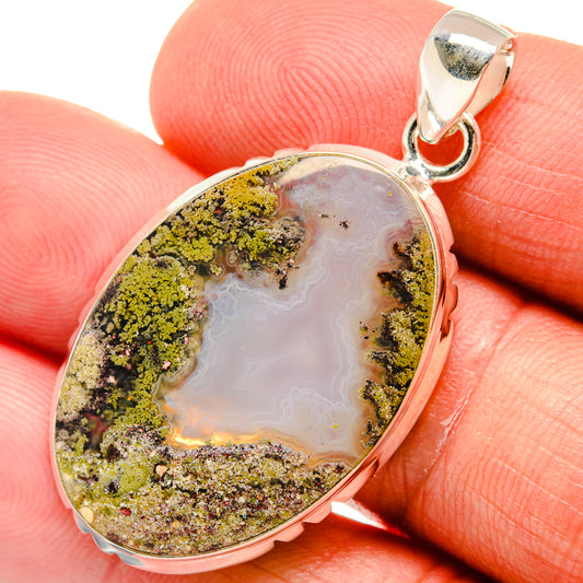 Indonesian Plume Agate Pendants handcrafted by Ana Silver Co - PD23025
