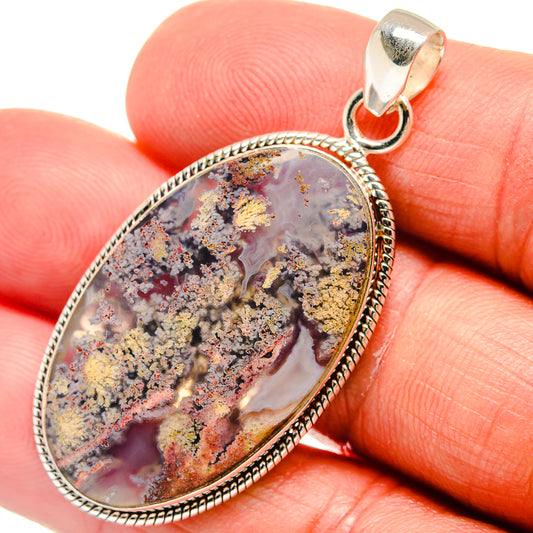 Indonesian Plume Agate Pendants handcrafted by Ana Silver Co - PD23029
