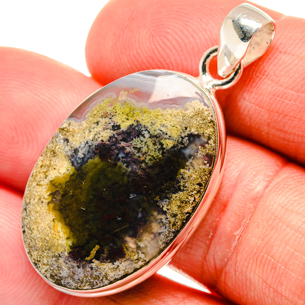 Indonesian Plume Agate Pendants handcrafted by Ana Silver Co - PD23030