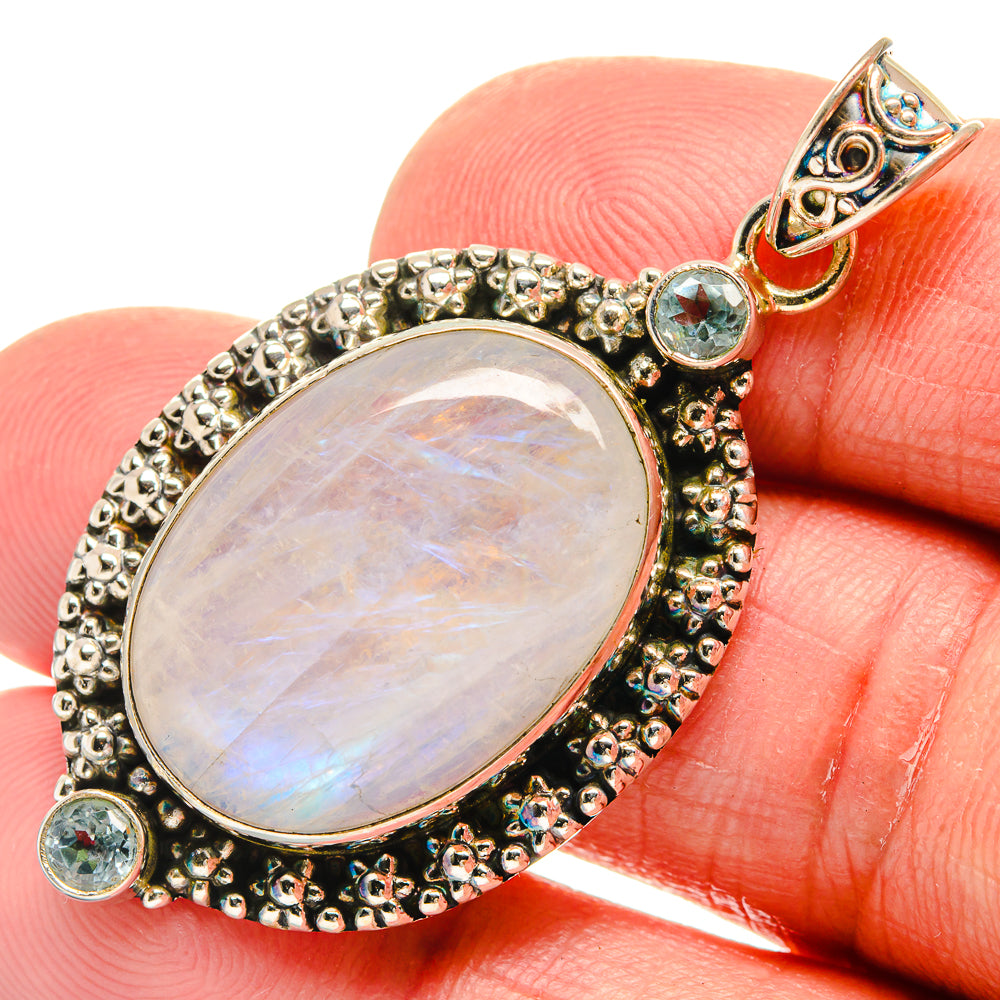 Rainbow Moonstone Pendants handcrafted by Ana Silver Co - PD23050