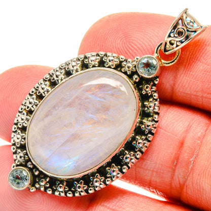 Rainbow Moonstone Pendants handcrafted by Ana Silver Co - PD23050