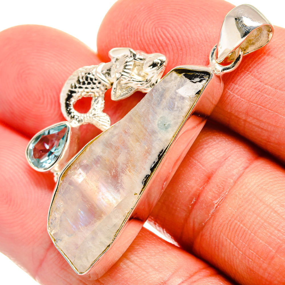 Rainbow Moonstone Pendants handcrafted by Ana Silver Co - PD23054