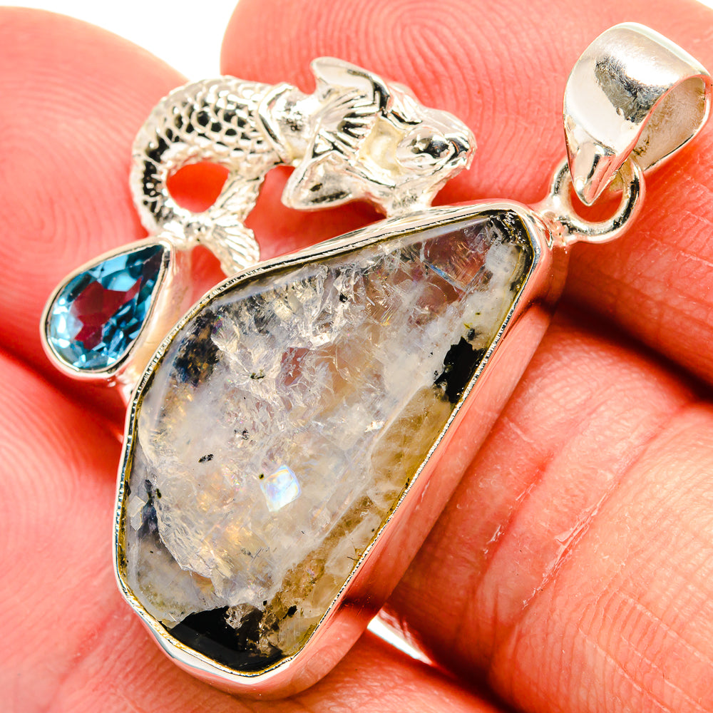 Rainbow Moonstone Pendants handcrafted by Ana Silver Co - PD23055