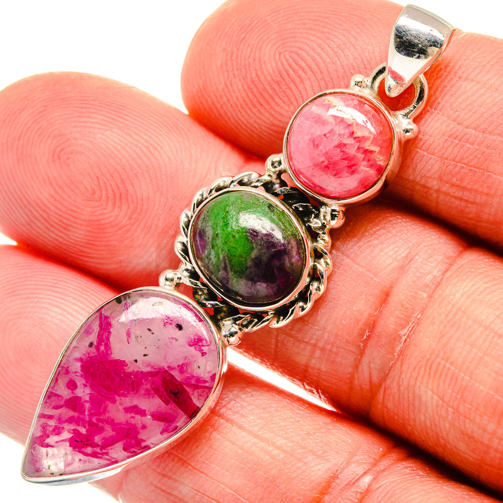 Pink Agate Pendants handcrafted by Ana Silver Co - PD23067