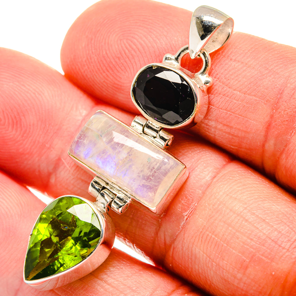 Rainbow Moonstone Pendants handcrafted by Ana Silver Co - PD23080