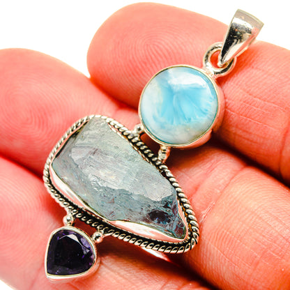 Aquamarine Pendants handcrafted by Ana Silver Co - PD23082