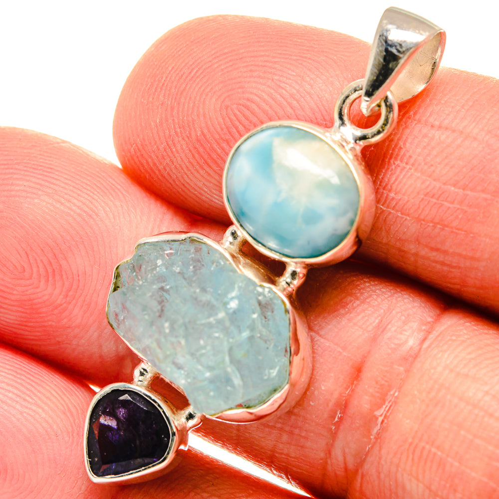 Aquamarine Pendants handcrafted by Ana Silver Co - PD23085