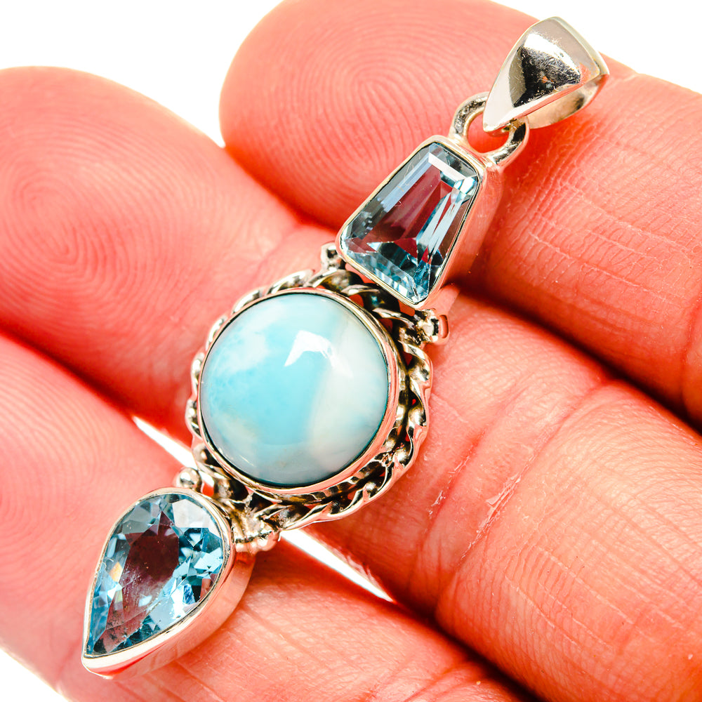 Larimar Pendants handcrafted by Ana Silver Co - PD23091