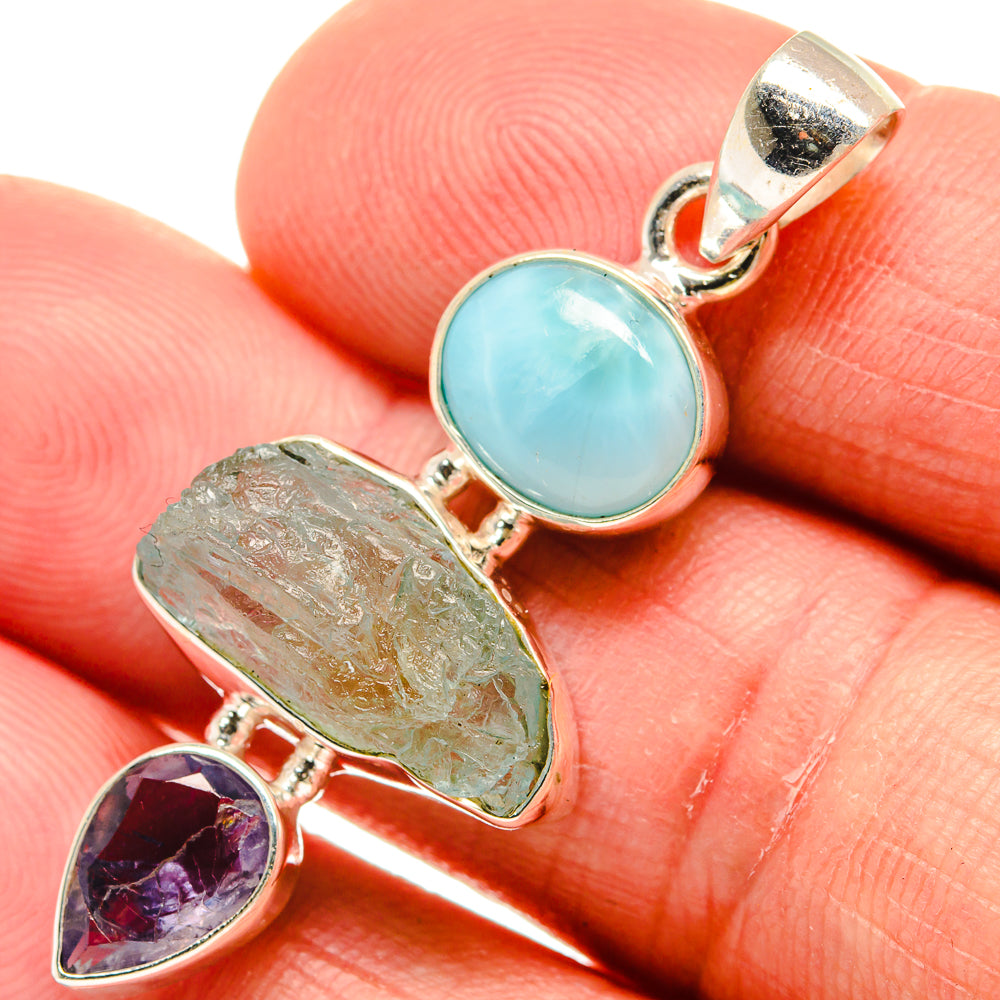 Aquamarine Pendants handcrafted by Ana Silver Co - PD23092