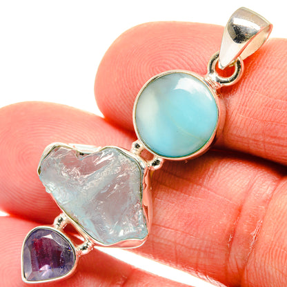 Aquamarine Pendants handcrafted by Ana Silver Co - PD23094