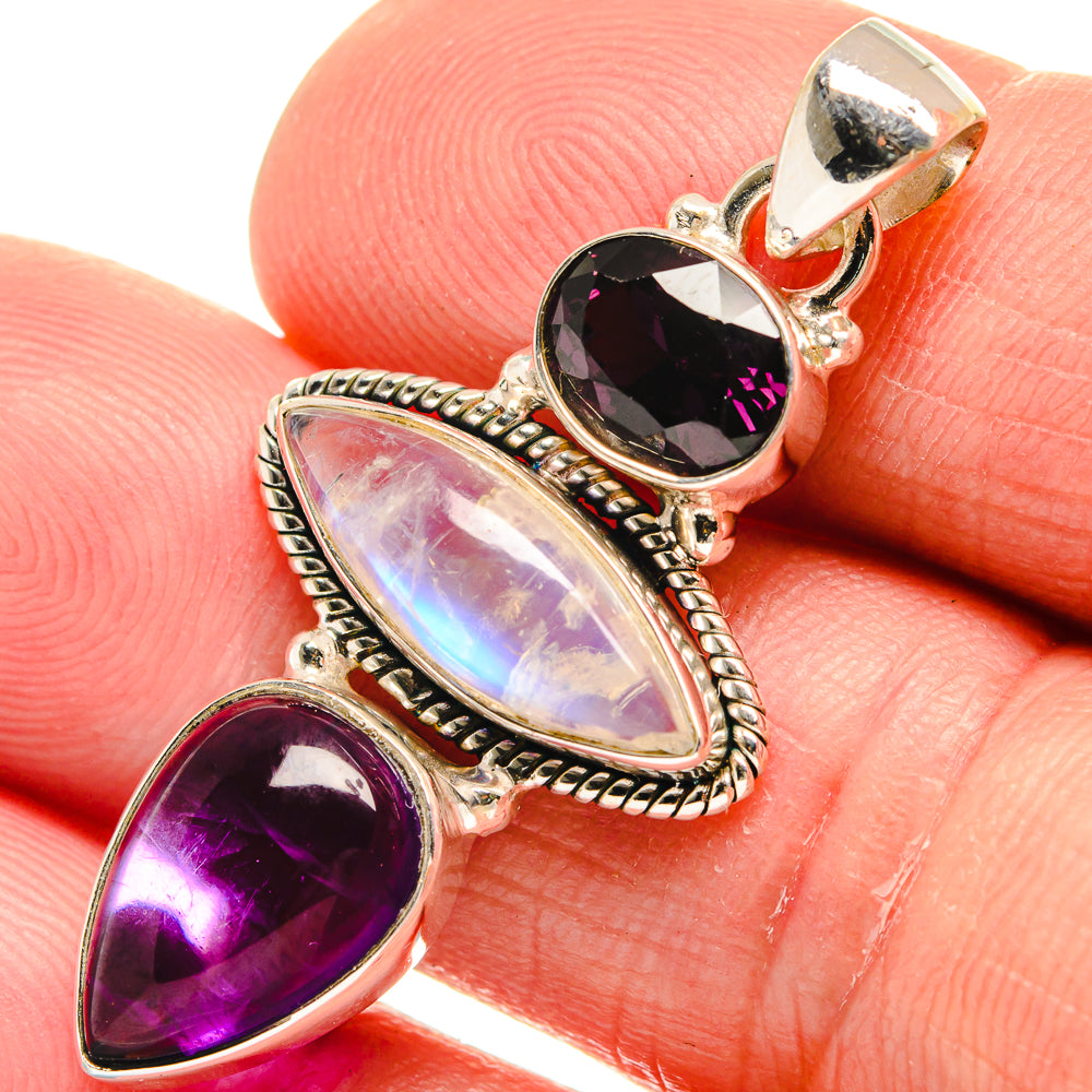 Rainbow Moonstone Pendants handcrafted by Ana Silver Co - PD23095