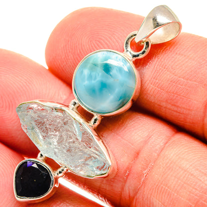 Aquamarine Pendants handcrafted by Ana Silver Co - PD23097