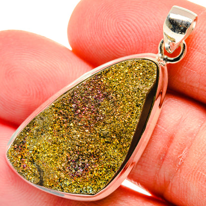 Spectro Pyrite Druzy Pendants handcrafted by Ana Silver Co - PD23112