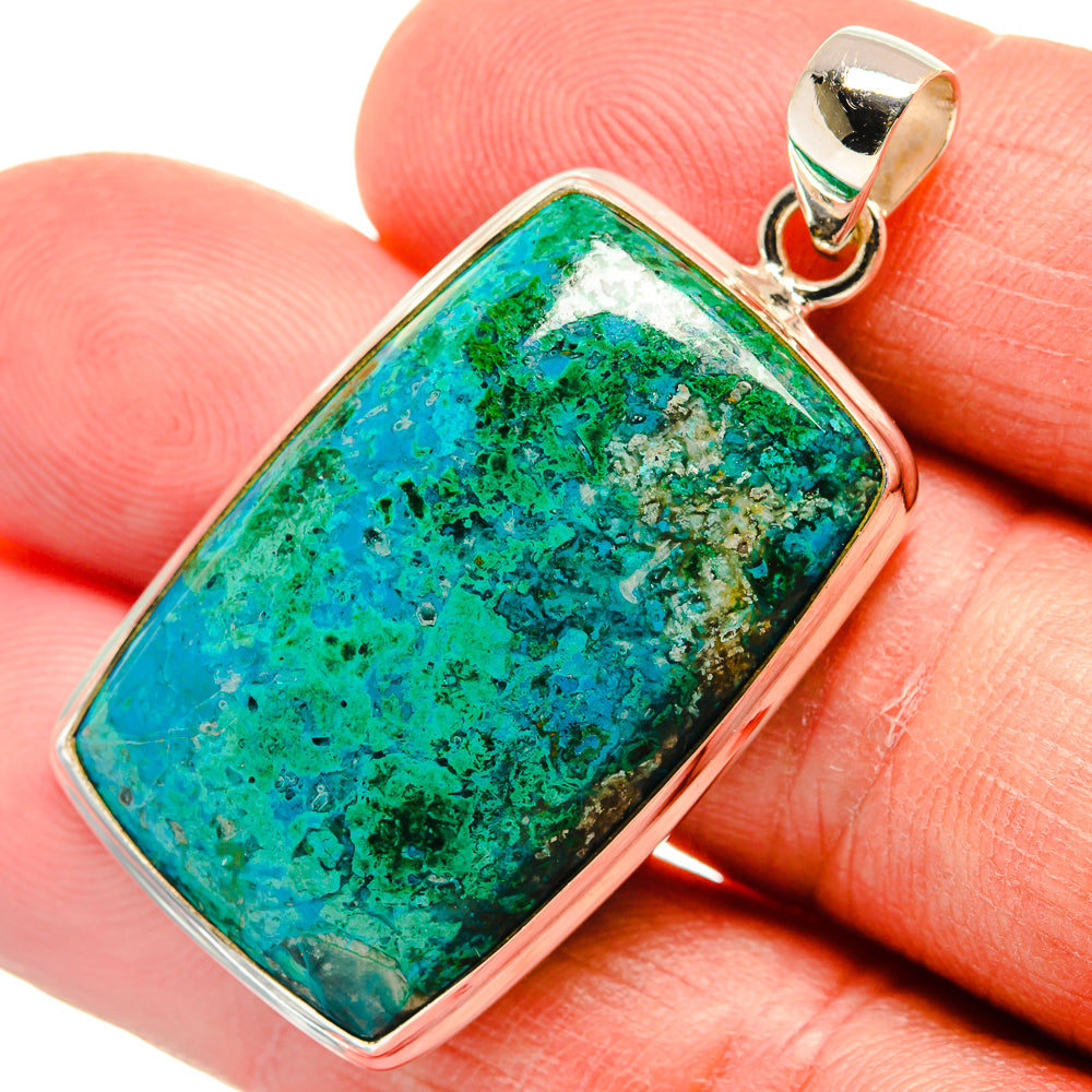 Chrysocolla In Malachite Pendants handcrafted by Ana Silver Co - PD23117