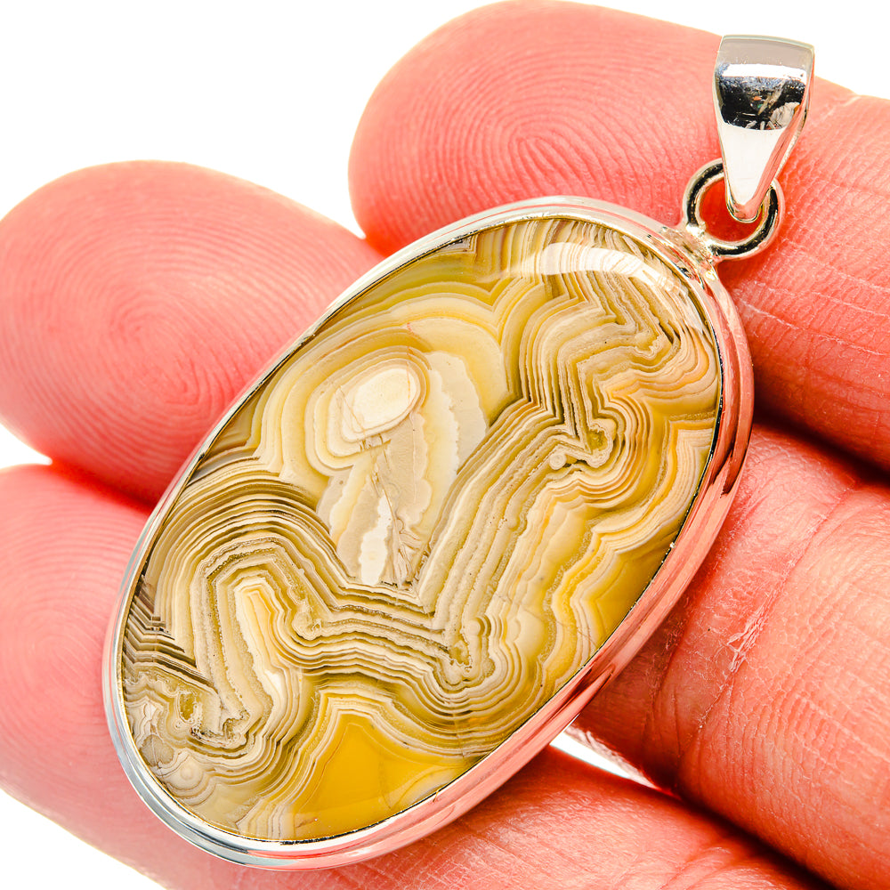 Laguna Lace Agate Pendants handcrafted by Ana Silver Co - PD23119