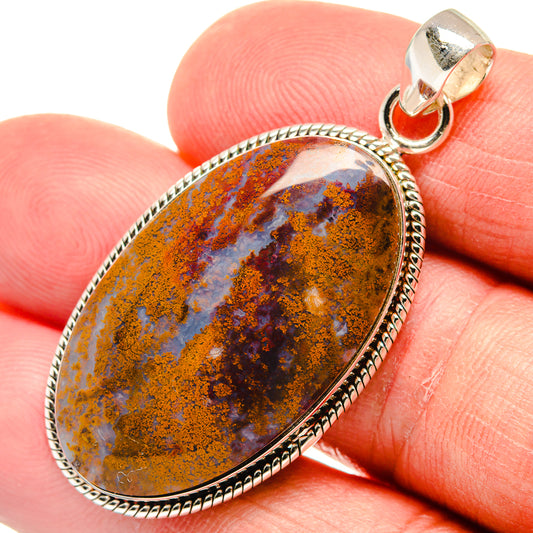 Indonesian Plume Agate Pendants handcrafted by Ana Silver Co - PD23124
