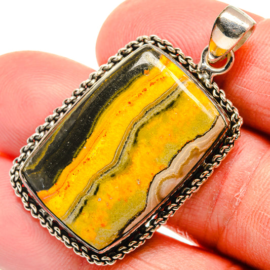 Bumble Bee Jasper Pendants handcrafted by Ana Silver Co - PD23149