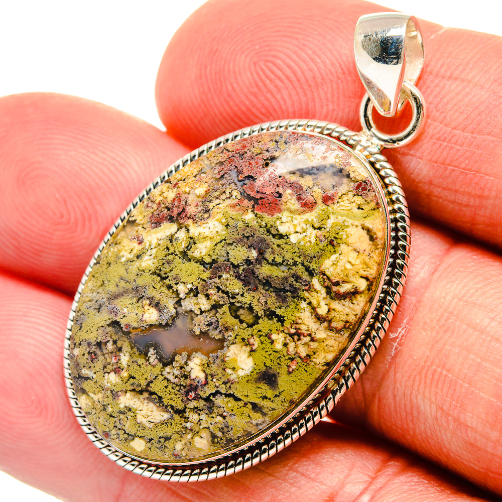Indonesian Plume Agate Pendants handcrafted by Ana Silver Co - PD23173