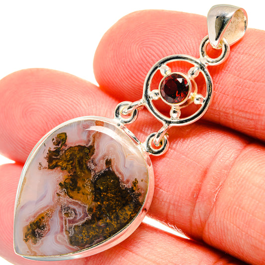 Indonesian Plume Agate Pendants handcrafted by Ana Silver Co - PD23180