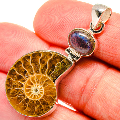 Ammonite Fossil Pendants handcrafted by Ana Silver Co - PD23185