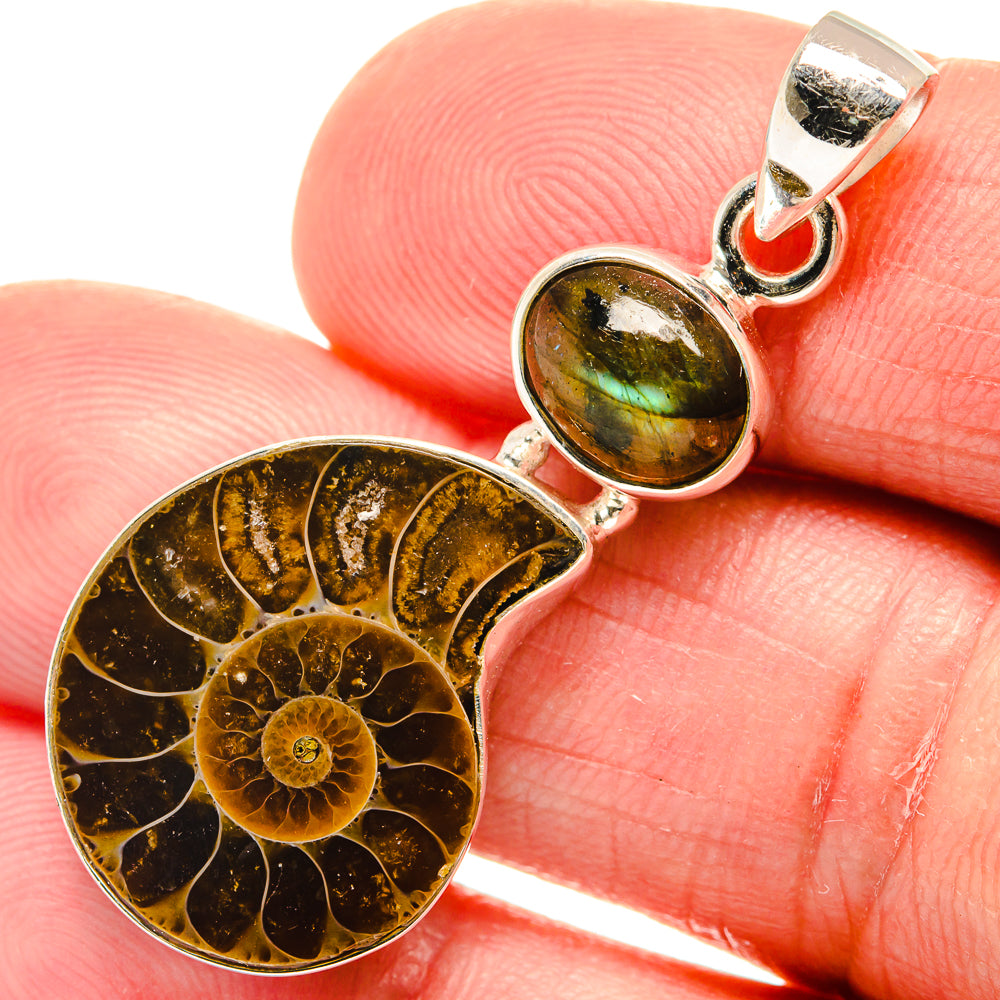Ammonite Fossil Pendants handcrafted by Ana Silver Co - PD23187