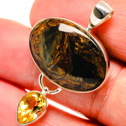 Golden Pietersite Pendants handcrafted by Ana Silver Co - PD23190