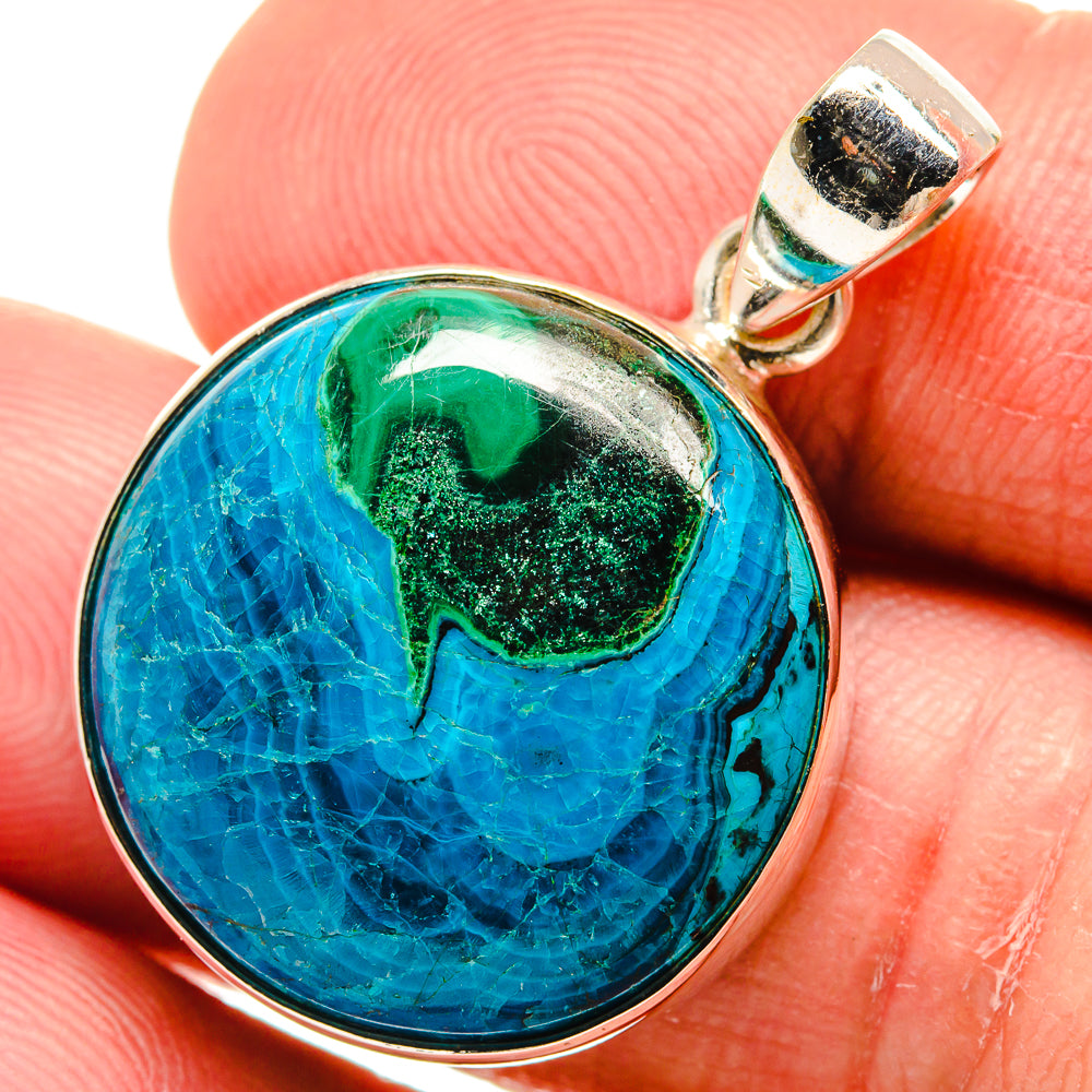 Chrysocolla In Malachite Pendants handcrafted by Ana Silver Co - PD23198