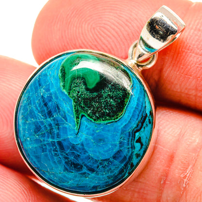 Chrysocolla In Malachite Pendants handcrafted by Ana Silver Co - PD23198