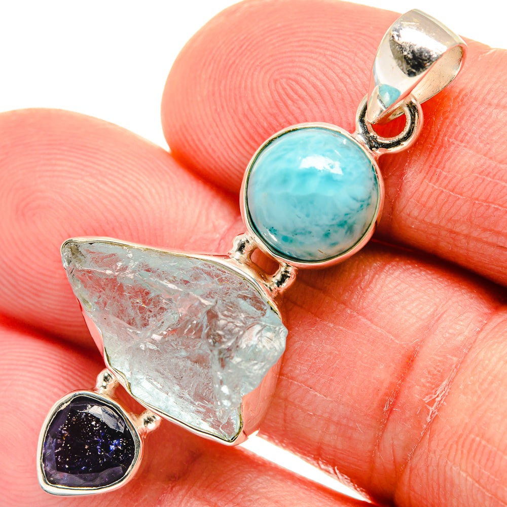Aquamarine Pendants handcrafted by Ana Silver Co - PD23207